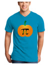 Pumpkin Pi Pumpkin Pie Thanksgiving Adult Dark V-Neck T-Shirt-TooLoud-Turquoise-Small-Davson Sales