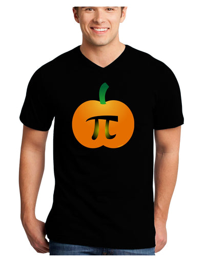 Pumpkin Pi Pumpkin Pie Thanksgiving Adult Dark V-Neck T-Shirt-TooLoud-Black-Small-Davson Sales