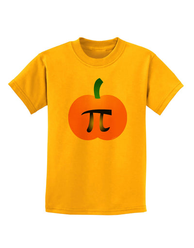 Pumpkin Pi Pumpkin Pie Thanksgiving Childrens T-Shirt-Childrens T-Shirt-TooLoud-Gold-X-Small-Davson Sales