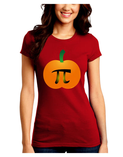 Pumpkin Pi Pumpkin Pie Thanksgiving Juniors Crew Dark T-Shirt-T-Shirts Juniors Tops-TooLoud-Red-Juniors Fitted Small-Davson Sales