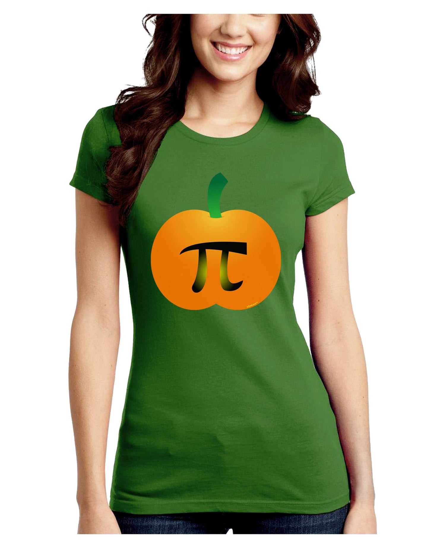 Pumpkin Pi Pumpkin Pie Thanksgiving Juniors Crew Dark T-Shirt-T-Shirts Juniors Tops-TooLoud-Kiwi-Green-Juniors Fitted Small-Davson Sales