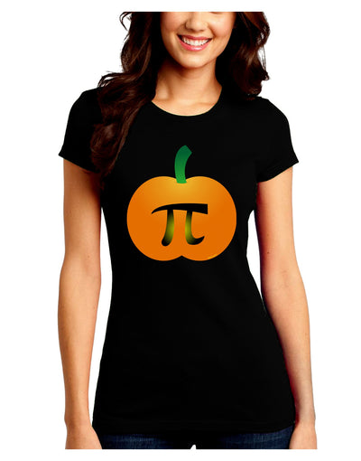 Pumpkin Pi Pumpkin Pie Thanksgiving Juniors Crew Dark T-Shirt-T-Shirts Juniors Tops-TooLoud-Black-Juniors Fitted Small-Davson Sales