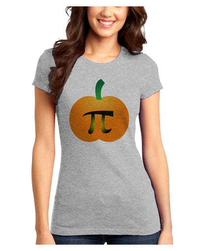 Pumpkin Pi Pumpkin Pie Thanksgiving Juniors T-Shirt-Womens Juniors T-Shirt-TooLoud-Ash-Gray-Juniors Fitted XS-Davson Sales