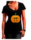 Pumpkin Pi Pumpkin Pie Thanksgiving Juniors V-Neck Dark T-Shirt-Womens V-Neck T-Shirts-TooLoud-Black-Small-Davson Sales