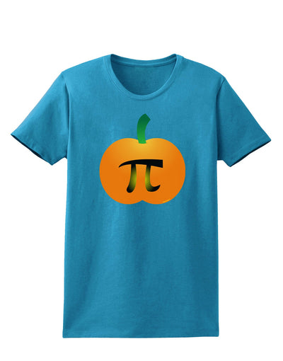 Pumpkin Pi Pumpkin Pie Thanksgiving Womens Dark T-Shirt-TooLoud-Turquoise-X-Small-Davson Sales