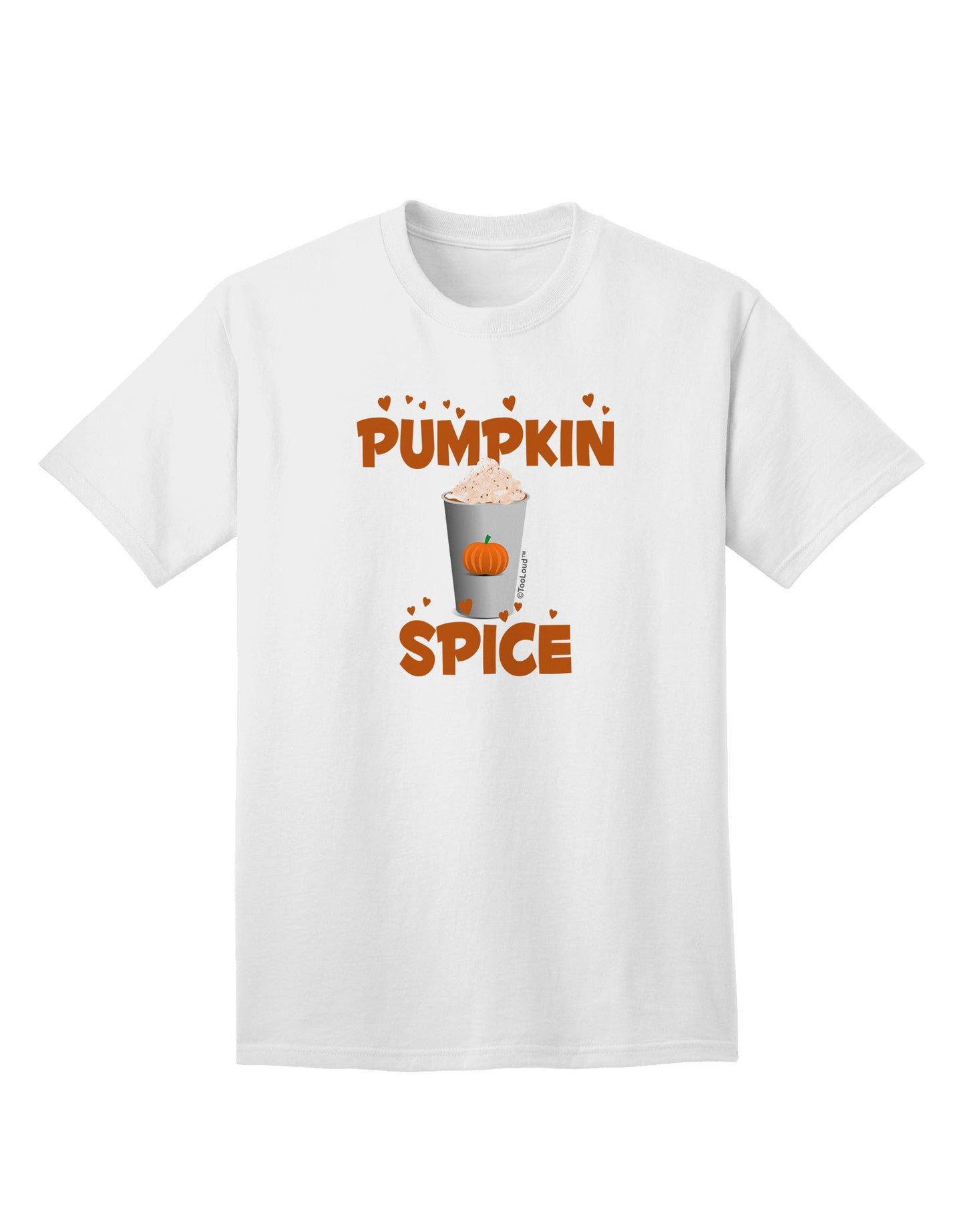 Pumpkin Spice Latte Hearts Adult T-Shirt-Mens T-Shirt-TooLoud-White-Small-Davson Sales