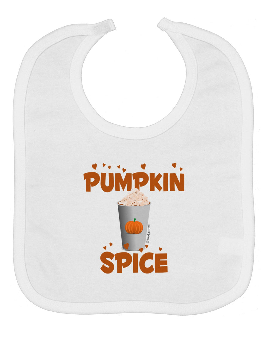 Pumpkin Spice Latte Hearts Baby Bib