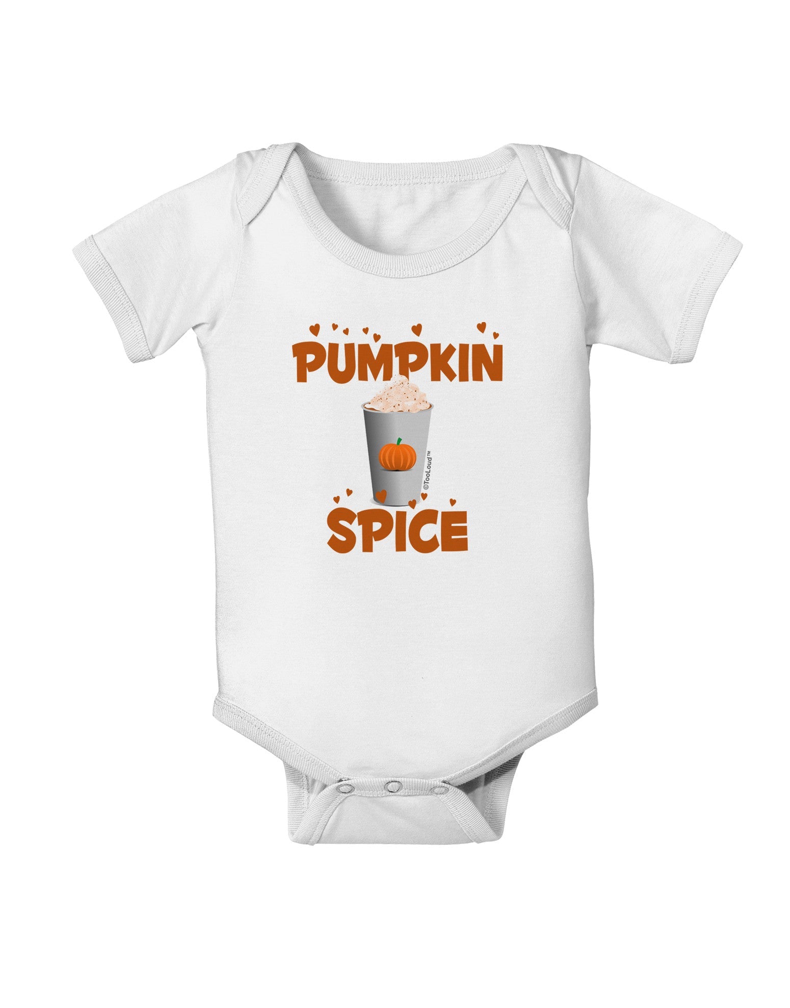 Pumpkin Spice Latte Hearts Baby Romper Bodysuit-Baby Romper-TooLoud-White-06-Months-Davson Sales