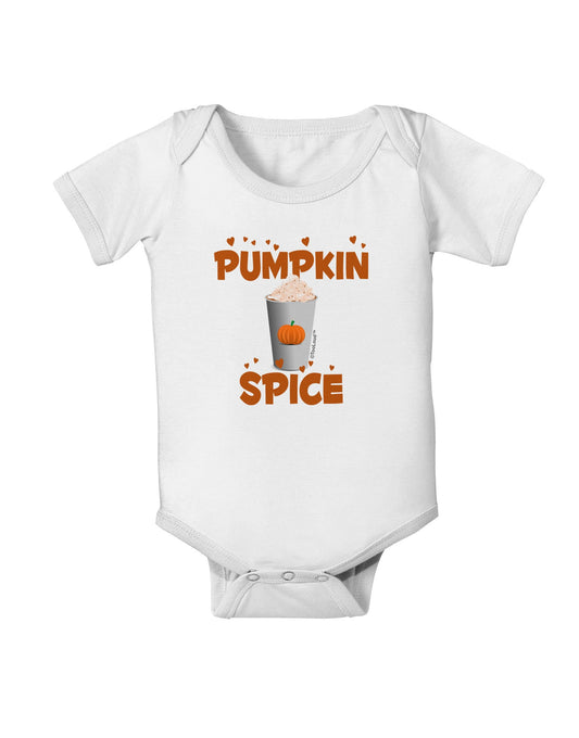 Pumpkin Spice Latte Hearts Baby Romper Bodysuit-Baby Romper-TooLoud-White-06-Months-Davson Sales