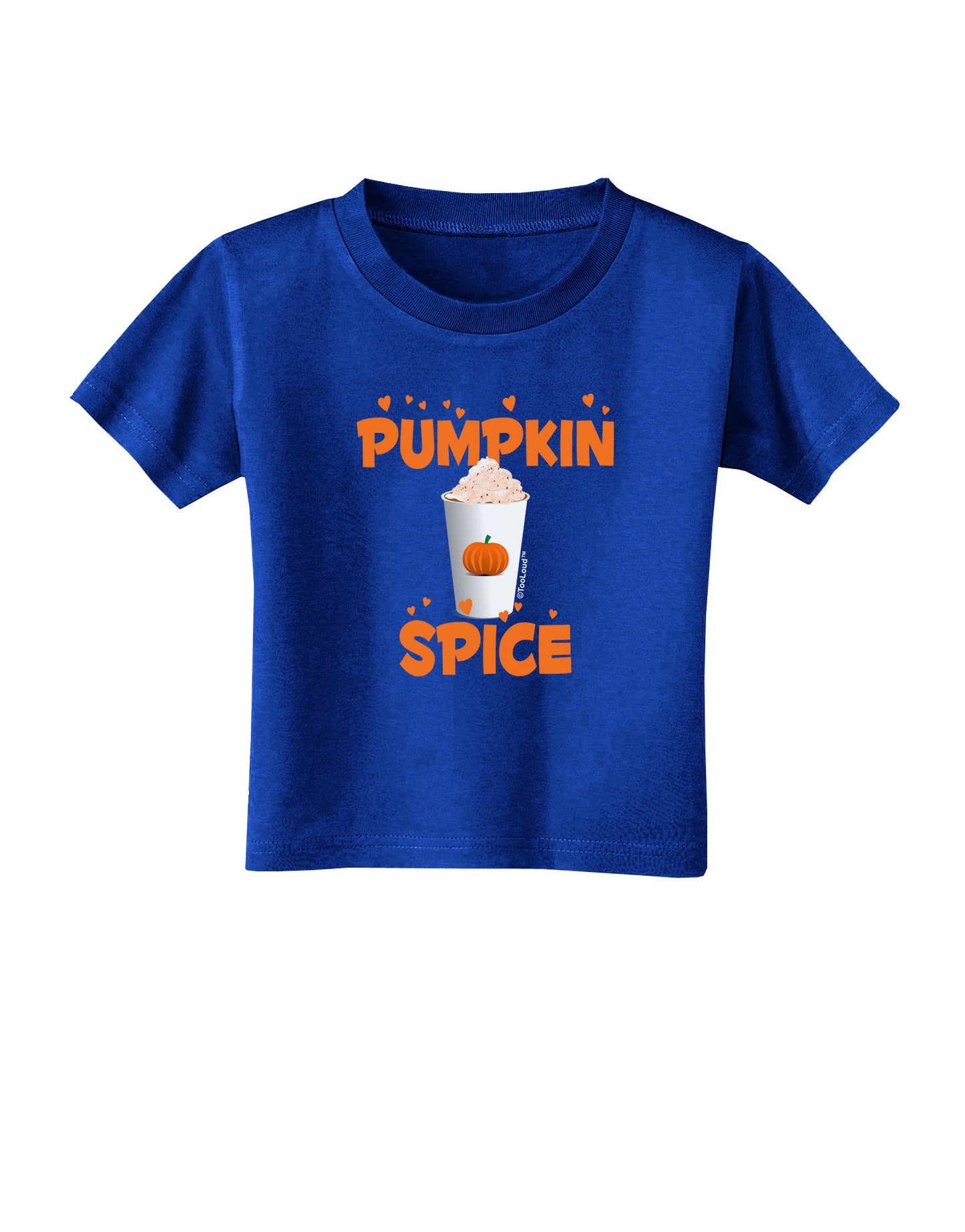 Pumpkin Spice Latte Hearts Toddler T-Shirt Dark-Toddler T-Shirt-TooLoud-Royal-Blue-2T-Davson Sales
