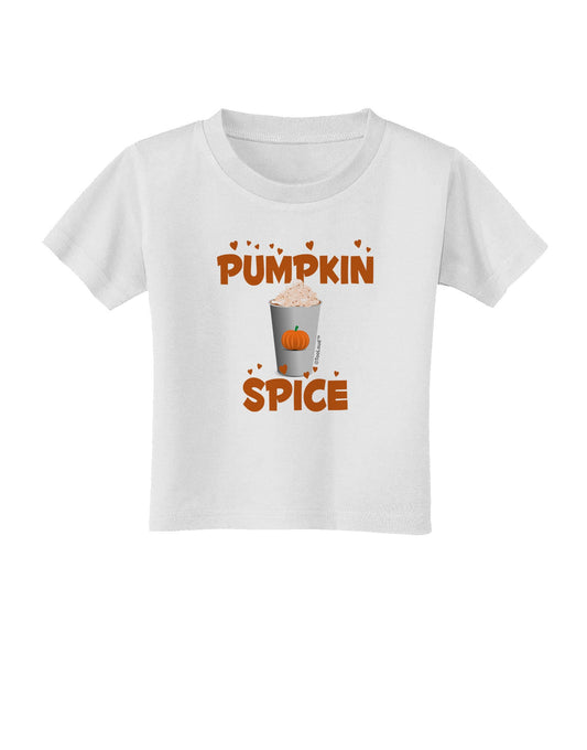 Pumpkin Spice Latte Hearts Toddler T-Shirt-Toddler T-Shirt-TooLoud-White-2T-Davson Sales