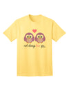 Purple Owls Adult T-Shirt - A Timeless Expression of Affection by TooLoud-Mens T-shirts-TooLoud-Yellow-Small-Davson Sales