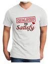 Qualified To Satisfy Adult V-Neck T-shirt-Mens V-Neck T-Shirt-TooLoud-White-Small-Davson Sales