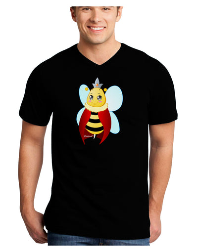 Queen Bee Mothers Day Adult Dark V-Neck T-Shirt-TooLoud-Black-Small-Davson Sales