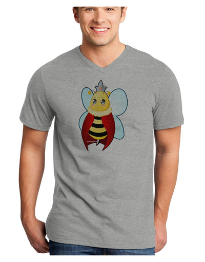 Queen Bee Mothers Day Adult V-Neck T-shirt-Mens V-Neck T-Shirt-TooLoud-HeatherGray-Small-Davson Sales