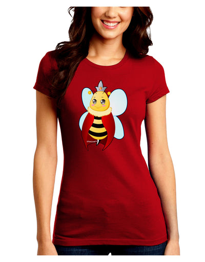 Queen Bee Mothers Day Juniors Crew Dark T-Shirt-T-Shirts Juniors Tops-TooLoud-Red-Juniors Fitted Small-Davson Sales