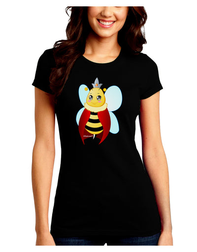 Queen Bee Mothers Day Juniors Crew Dark T-Shirt-T-Shirts Juniors Tops-TooLoud-Black-Juniors Fitted Small-Davson Sales