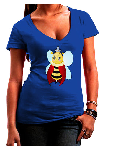 Queen Bee Mothers Day Juniors V-Neck Dark T-Shirt-Womens V-Neck T-Shirts-TooLoud-Royal-Blue-Juniors Fitted Small-Davson Sales