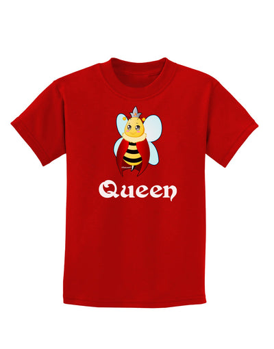 Queen Bee Text 2 Childrens Dark T-Shirt-Childrens T-Shirt-TooLoud-Red-X-Small-Davson Sales