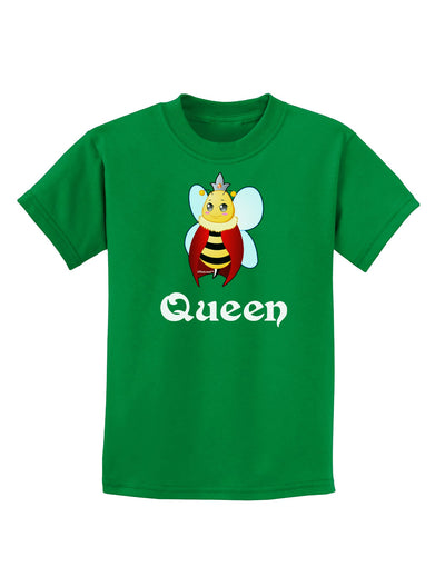 Queen Bee Text 2 Childrens Dark T-Shirt-Childrens T-Shirt-TooLoud-Kelly-Green-X-Small-Davson Sales