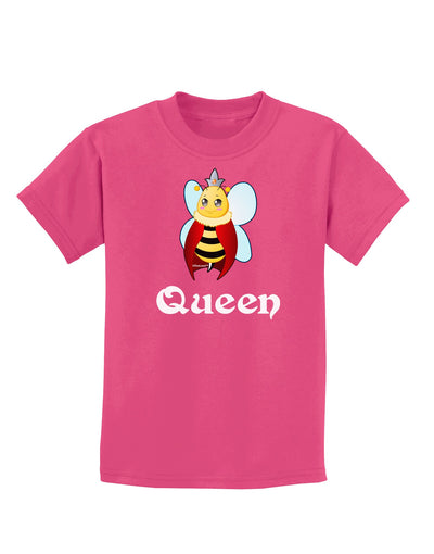 Queen Bee Text 2 Childrens Dark T-Shirt-Childrens T-Shirt-TooLoud-Sangria-X-Small-Davson Sales