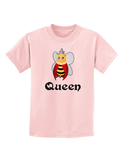 Queen Bee Text 2 Childrens T-Shirt-Childrens T-Shirt-TooLoud-PalePink-X-Small-Davson Sales