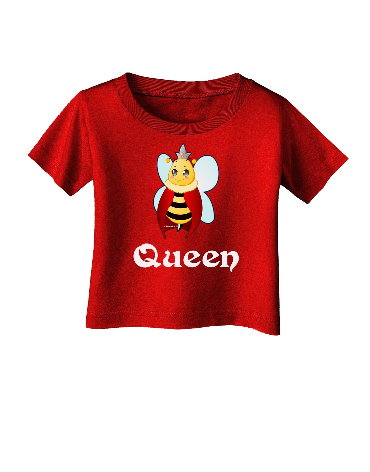 Queen Bee Text 2 Infant T-Shirt Dark-Infant T-Shirt-TooLoud-Red-06-Months-Davson Sales