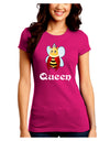 Queen Bee Text 2 Juniors Crew Dark T-Shirt-T-Shirts Juniors Tops-TooLoud-Hot-Pink-Juniors Fitted Small-Davson Sales