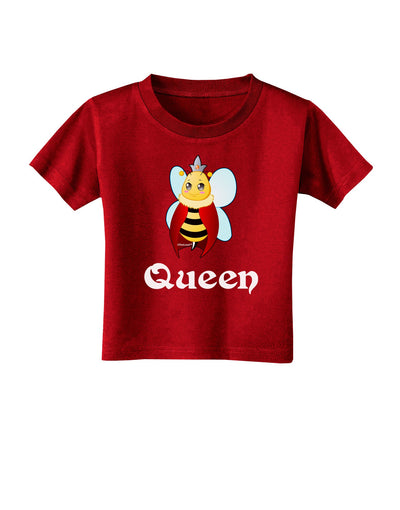 Queen Bee Text 2 Toddler T-Shirt Dark-Toddler T-Shirt-TooLoud-Red-2T-Davson Sales