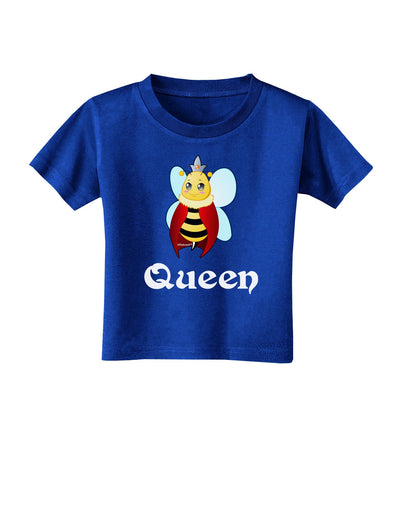 Queen Bee Text 2 Toddler T-Shirt Dark-Toddler T-Shirt-TooLoud-Royal-Blue-2T-Davson Sales
