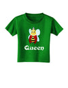 Queen Bee Text 2 Toddler T-Shirt Dark-Toddler T-Shirt-TooLoud-Clover-Green-2T-Davson Sales