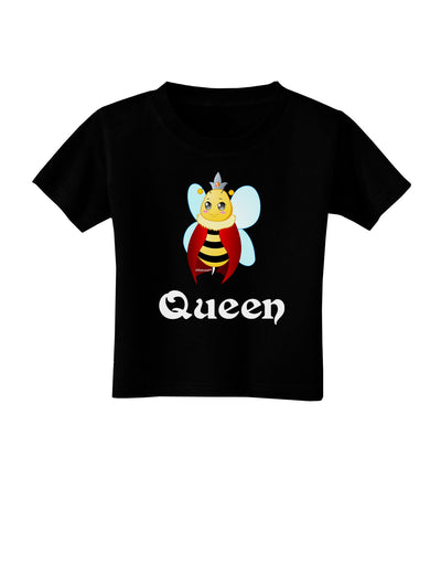 Queen Bee Text 2 Toddler T-Shirt Dark-Toddler T-Shirt-TooLoud-Black-2T-Davson Sales