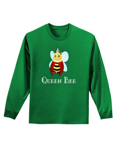 Queen Bee Text Adult Long Sleeve Dark T-Shirt-TooLoud-Kelly-Green-Small-Davson Sales