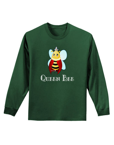 Queen Bee Text Adult Long Sleeve Dark T-Shirt-TooLoud-Dark-Green-Small-Davson Sales