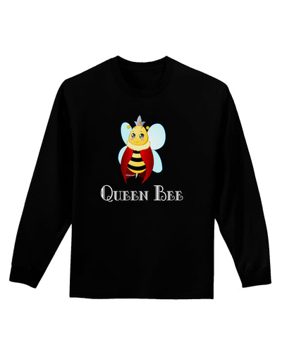 Queen Bee Text Adult Long Sleeve Dark T-Shirt-TooLoud-Black-Small-Davson Sales