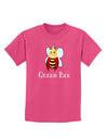 Queen Bee Text Childrens Dark T-Shirt-Childrens T-Shirt-TooLoud-Sangria-X-Small-Davson Sales