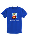 Queen Bee Text Childrens Dark T-Shirt-Childrens T-Shirt-TooLoud-Royal-Blue-X-Small-Davson Sales