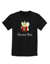 Queen Bee Text Childrens Dark T-Shirt-Childrens T-Shirt-TooLoud-Black-X-Small-Davson Sales