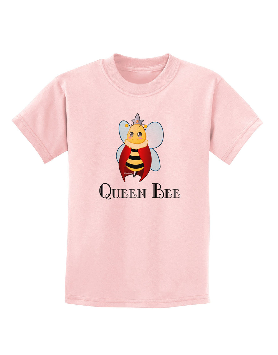 Queen Bee Text Childrens T-Shirt-Childrens T-Shirt-TooLoud-White-X-Small-Davson Sales