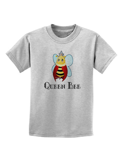 Queen Bee Text Childrens T-Shirt-Childrens T-Shirt-TooLoud-AshGray-X-Small-Davson Sales