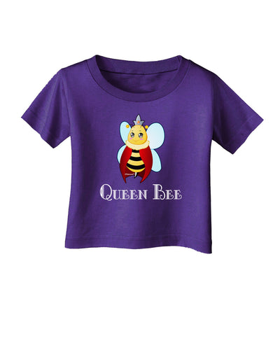 Queen Bee Text Infant T-Shirt Dark-Infant T-Shirt-TooLoud-Purple-06-Months-Davson Sales