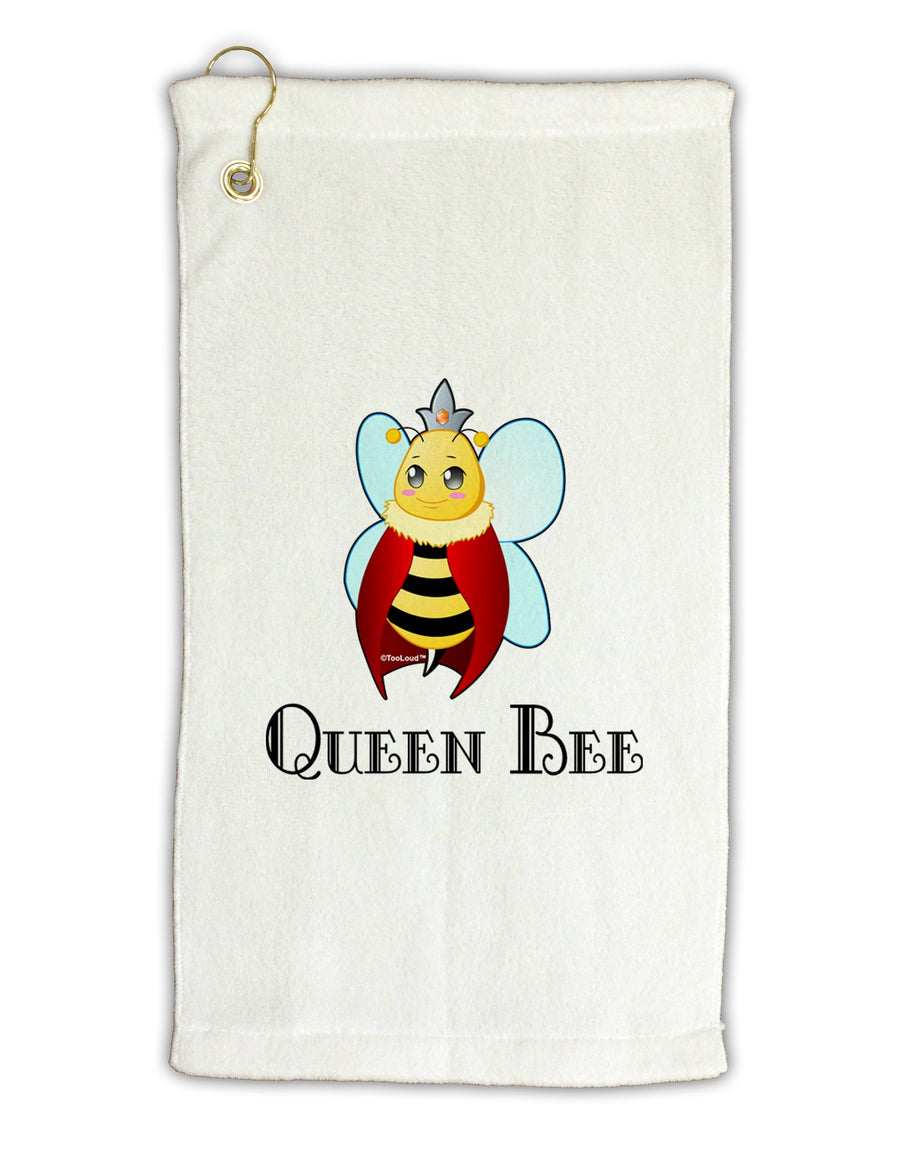 Queen Bee Text Micro Terry Gromet Golf Towel 16 x 25 inch by TooLoud-Golf Towel-TooLoud-White-Davson Sales