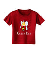 Queen Bee Text Toddler T-Shirt Dark-Toddler T-Shirt-TooLoud-Red-2T-Davson Sales