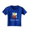 Queen Bee Text Toddler T-Shirt Dark-Toddler T-Shirt-TooLoud-Royal-Blue-2T-Davson Sales