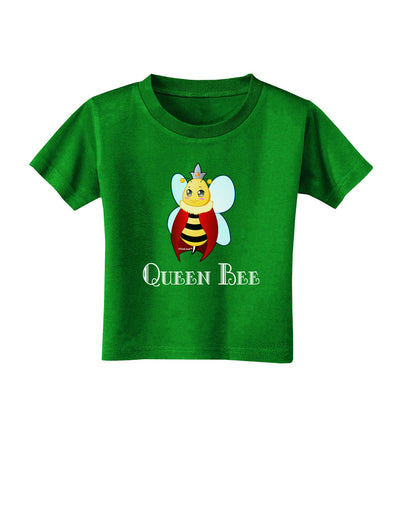 Queen Bee Text Toddler T-Shirt Dark-Toddler T-Shirt-TooLoud-Clover-Green-2T-Davson Sales