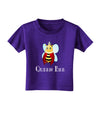 Queen Bee Text Toddler T-Shirt Dark-Toddler T-Shirt-TooLoud-Purple-2T-Davson Sales