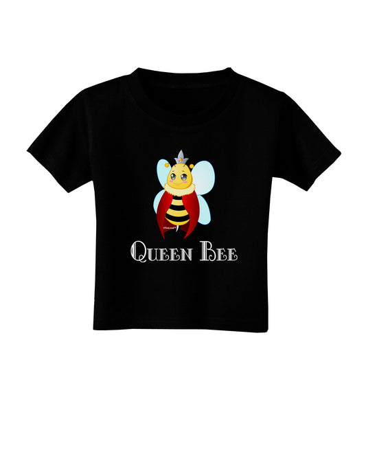 Queen Bee Text Toddler T-Shirt Dark-Toddler T-Shirt-TooLoud-Black-2T-Davson Sales