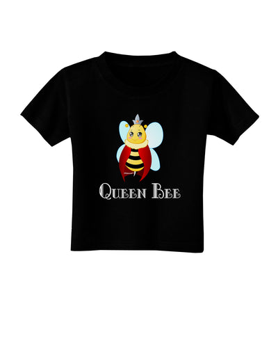 Queen Bee Text Toddler T-Shirt Dark-Toddler T-Shirt-TooLoud-Black-2T-Davson Sales