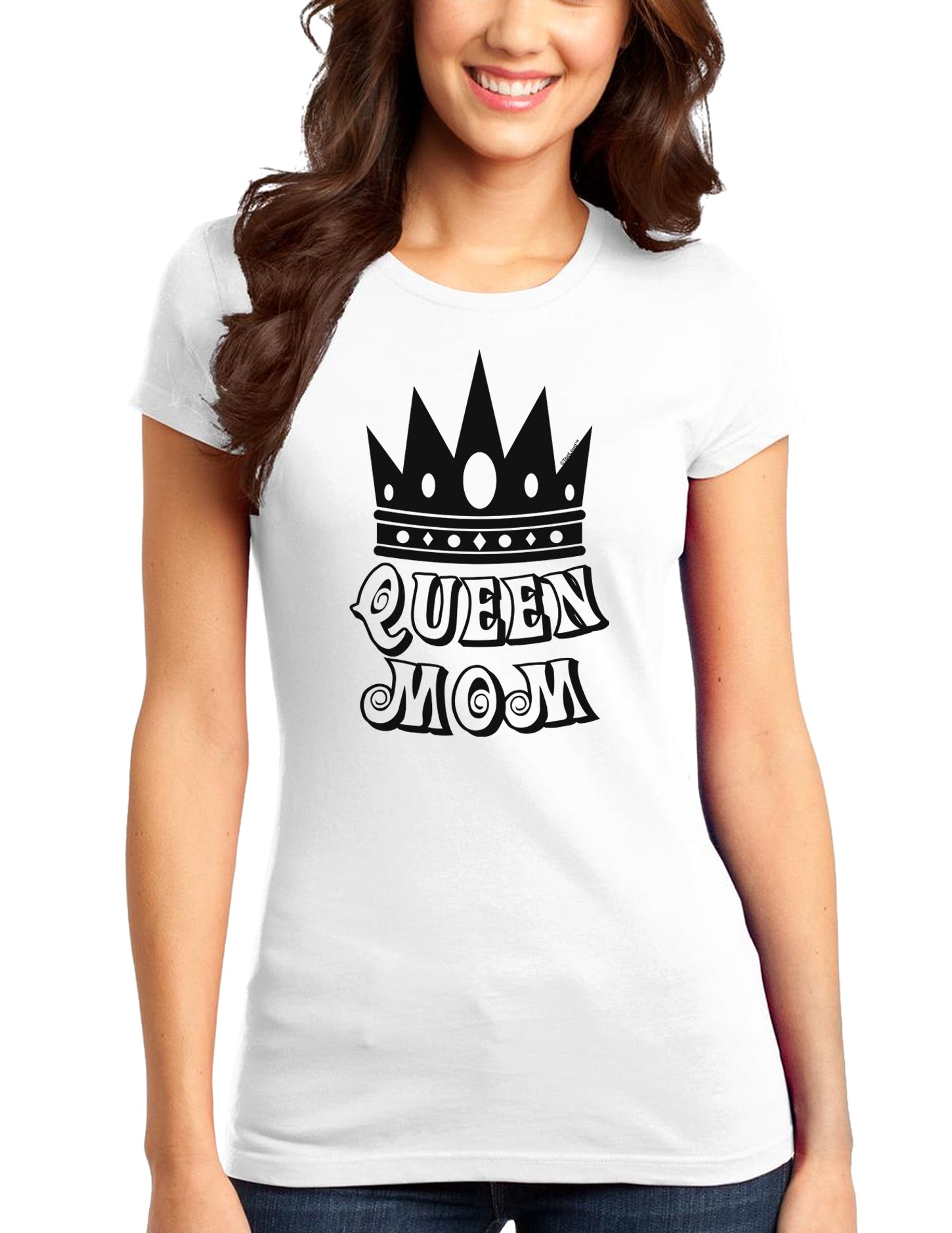 Queen Mom Juniors T-Shirt-Womens Juniors T-Shirt-TooLoud-White-Small-Davson Sales