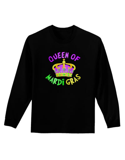 Queen Of Mardi Gras Adult Long Sleeve Dark T-Shirt-TooLoud-Black-Small-Davson Sales